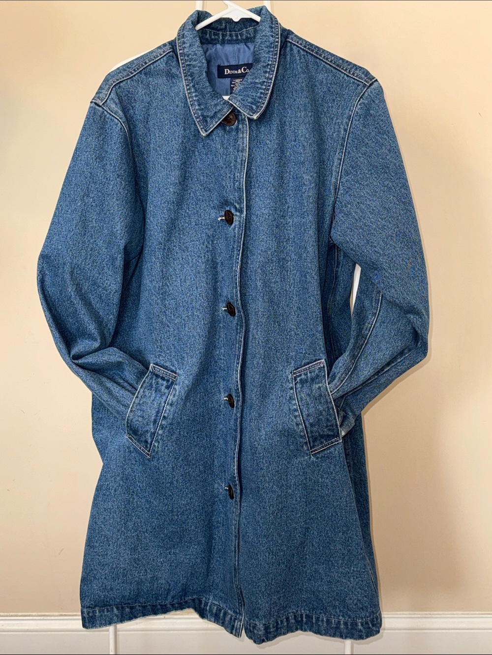 Denim&Co Long Blue Jean Jacket
